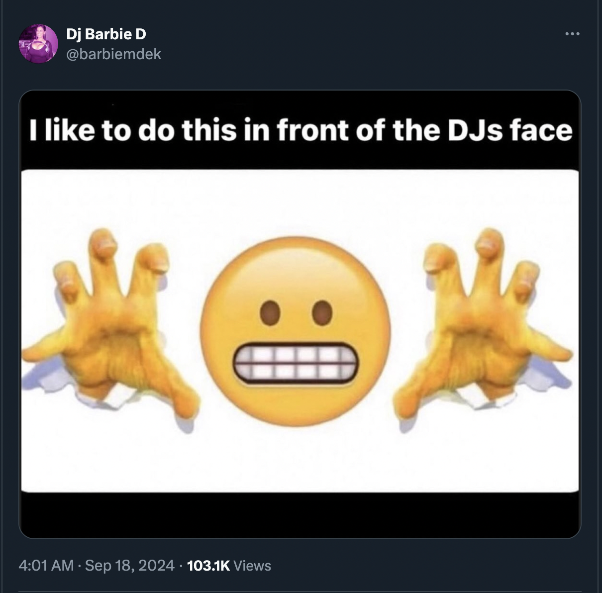 smiley - Dj Barbie D I to do this in front of the DJs face Views